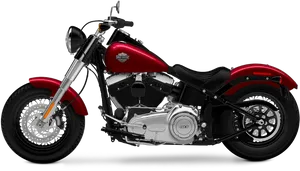 Red Cruiser Motorcycle Black Background