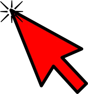 Red Cursor Iconon Black Background PNG image