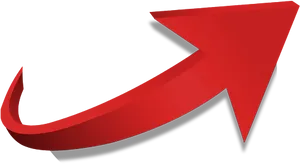 Red Curved Arrow Graphic PNG image
