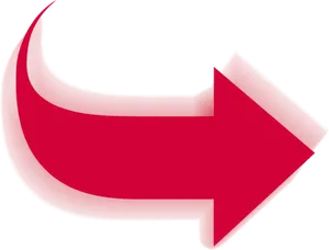 Red Curved Arrow PNG image