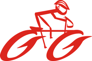 Red Cyclist Silhouette Graphic