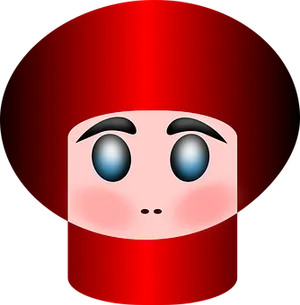 Red Cylinder Character Graphic
