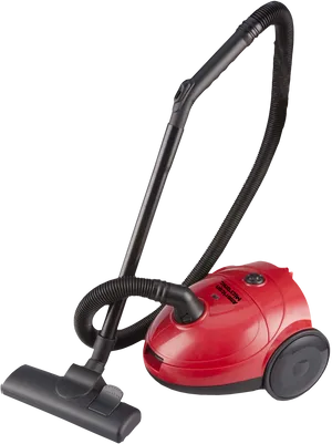 Red Cylinder Vacuum Cleaner PNG image