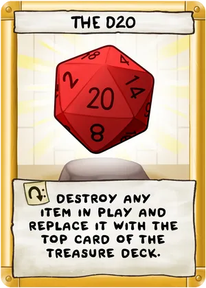 Red D20 Dice Card