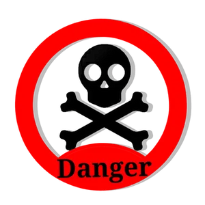 Red Danger Sign Black Background PNG image