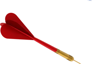 Red Dart Flight Brass Barrel PNG image