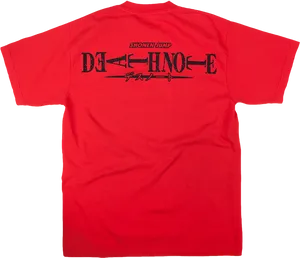 Red Death Note Anime Tshirt Design PNG image