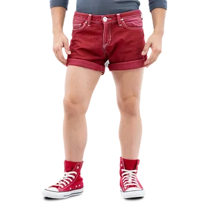 Red Denim Jorts PNG Auw69 PNG