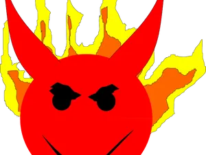 Red Devil Emoji Flames PNG image