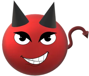 Red Devil Emoji Illustration PNG image