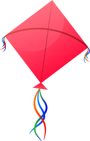 Red Diamond Kite Illustration PNG