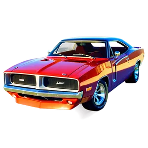 Red Dodge Charger Illustration PNG 7