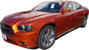 Red Dodge Charger Side View PNG image