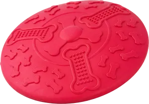 Red Dog Bone Frisbee Disc PNG image