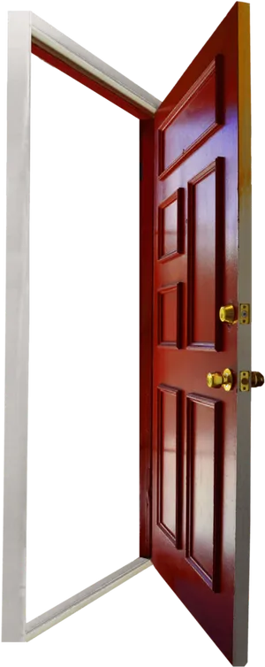 Red Door Ajar Entrance Perspective PNG image