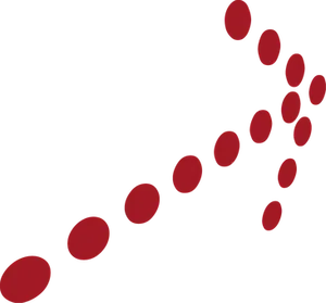 Red Dots Forming Arrowon Black Background