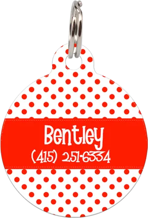 Red Dotted Pet Tag Bentley PNG image