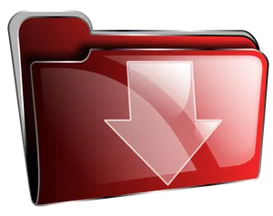 Red Download Folder Icon