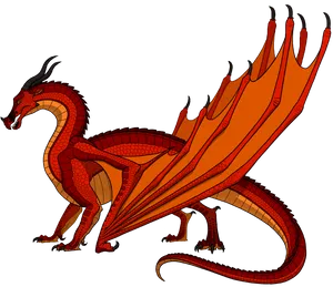 Red_ Dragon_ Illustration_ Wings_of_ Fire PNG image