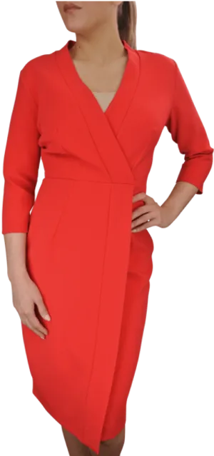 Red Dress Modern Fashion PNG image