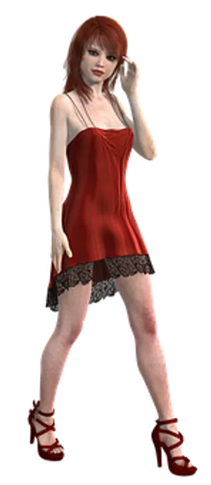 Red Dress3 D Model