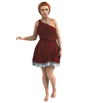 Red Dress3 D Model Girl