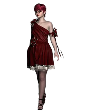 Red Dress3 D Model