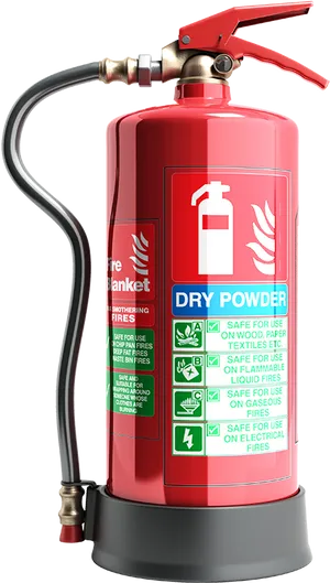 Red Dry Powder Fire Extinguisher PNG image