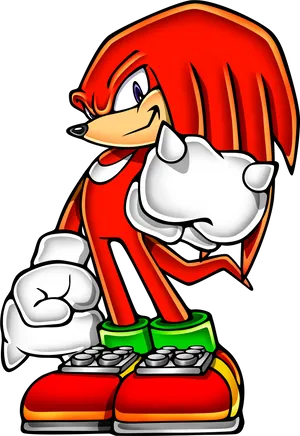 Red_ Echidna_ Character_ Illustration PNG image