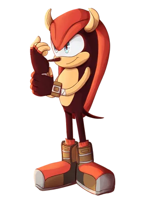 Red Echidna Character Pose PNG image