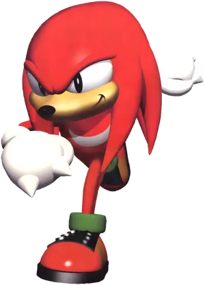 Red Echidna Knuckles Standing PNG