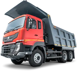 Red Eicher Indian Lorry Model PNG image