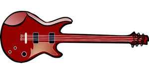 Red Electric Bass Guitar PNG image