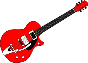 Red Electric Guitar Illustration