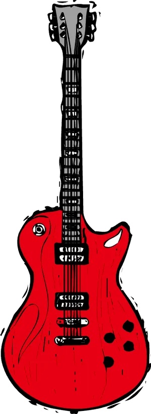 Red Electric Guitar Illustration