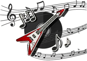 Red Electric Guitar Musical Background