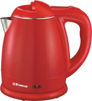 Red Electric Kettle Ponmani Brand PNG image