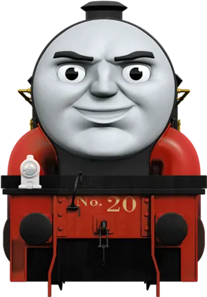 Red Engine Cartoon Character PNG image