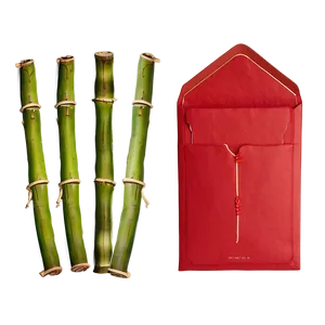 Red Envelope With Bamboo Design PNG 06292024
