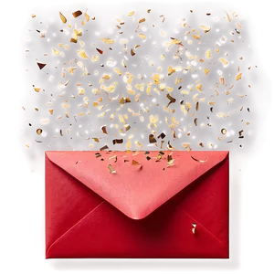 Red Envelope With Confetti PNG Nmb