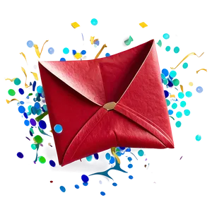 Red Envelope With Confetti PNG Vfe41 PNG