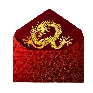 Red Envelope With Dragon Design Png 06292024 PNG image