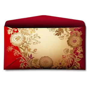 Red Envelope With Floral Pattern PNG 06292024