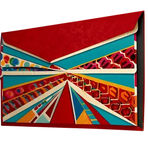 Red Envelope With Geometric Pattern PNG 06292024