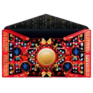 Red Envelope With Geometric Pattern PNG 89