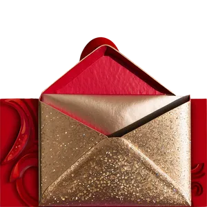 Red Envelope With Glitter PNG Ytr