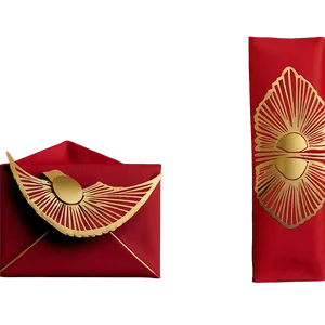 Red Envelope With Gold Design Png 06292024 PNG image