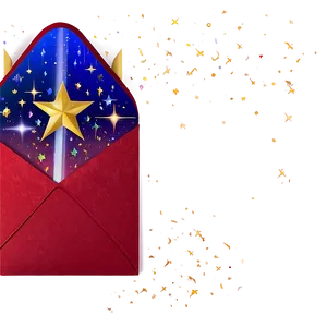 Red Envelope With Stars PNG Qti