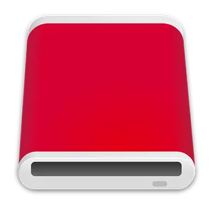 Red External Hard Drive Icon PNG image