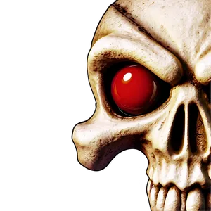 Red Eyed Skull Illustration PNG